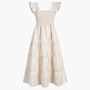 Hill House Home nap dress in gold jacquard size S